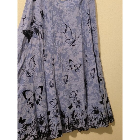 Soft Surroundings Spring Fever Maxi Skirt Purple Wmn Sz PM Butterflies Boho - Picture 2 of 10